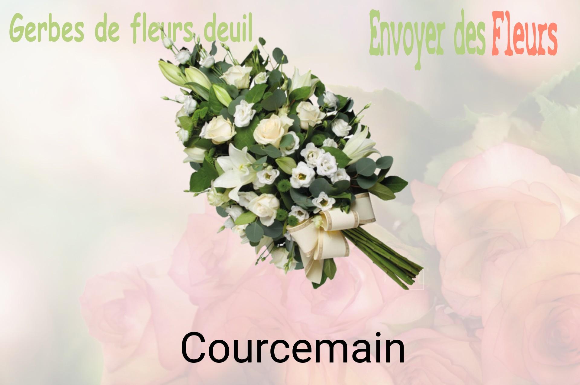 Gerbe de fleurs de deuil livrée à Courcemain